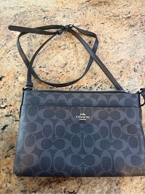 Coach Dark Gray Signature Crossbody Bag
